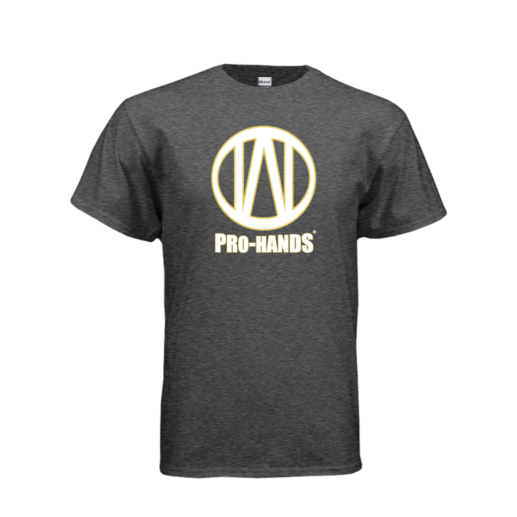 PRO-HANDS Adult Logo T-Shirt in Dark Heather - front view