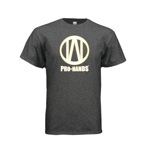 PRO-HANDS Adult Logo T-Shirt in Dark Heather - front view