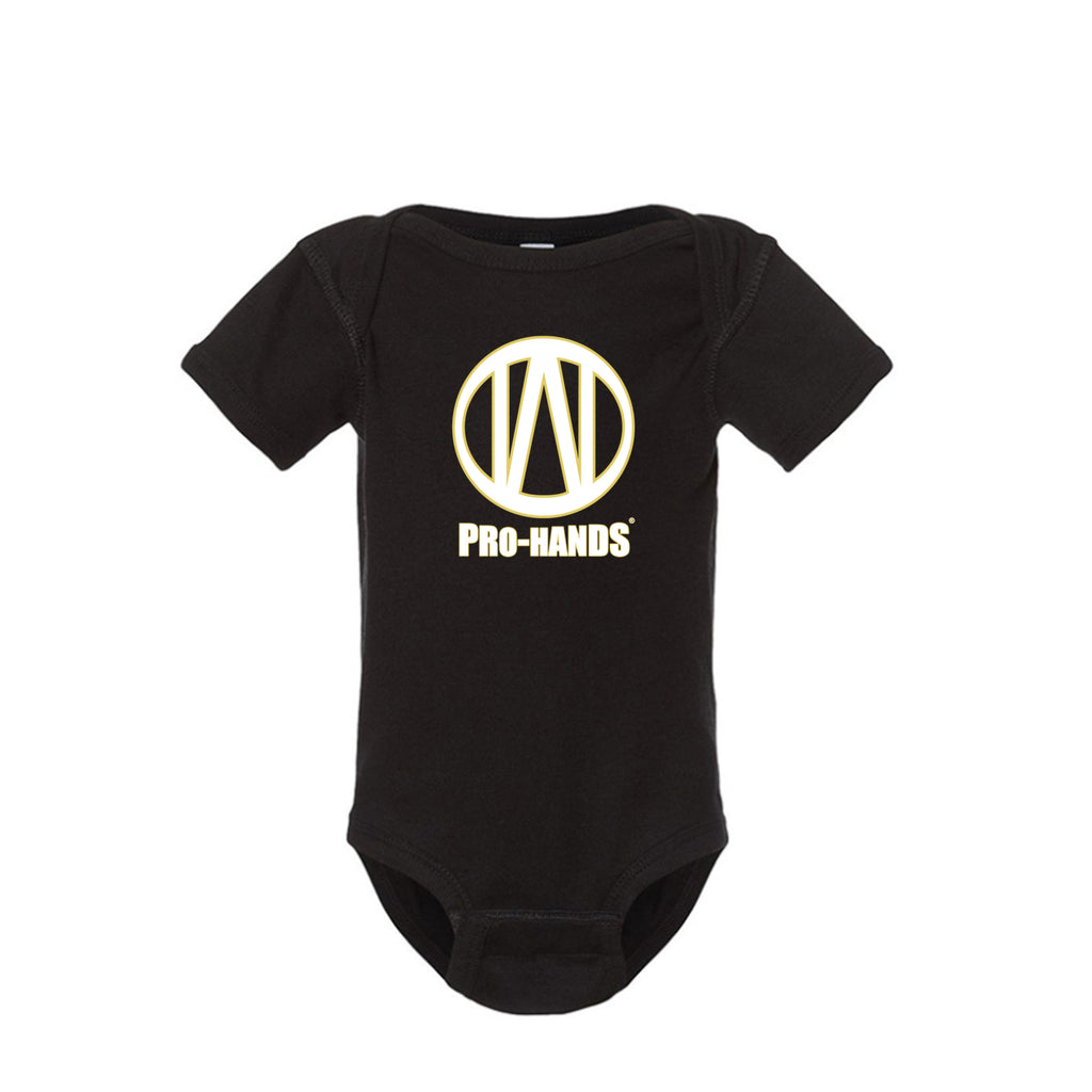 PRO-HANDS Baby Logo Bodysuit in Black - front view