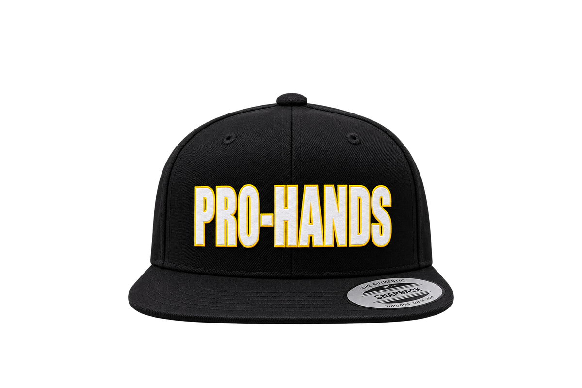 PRO-HANDS SPORTS Flat Bill Snapback Cap - Black